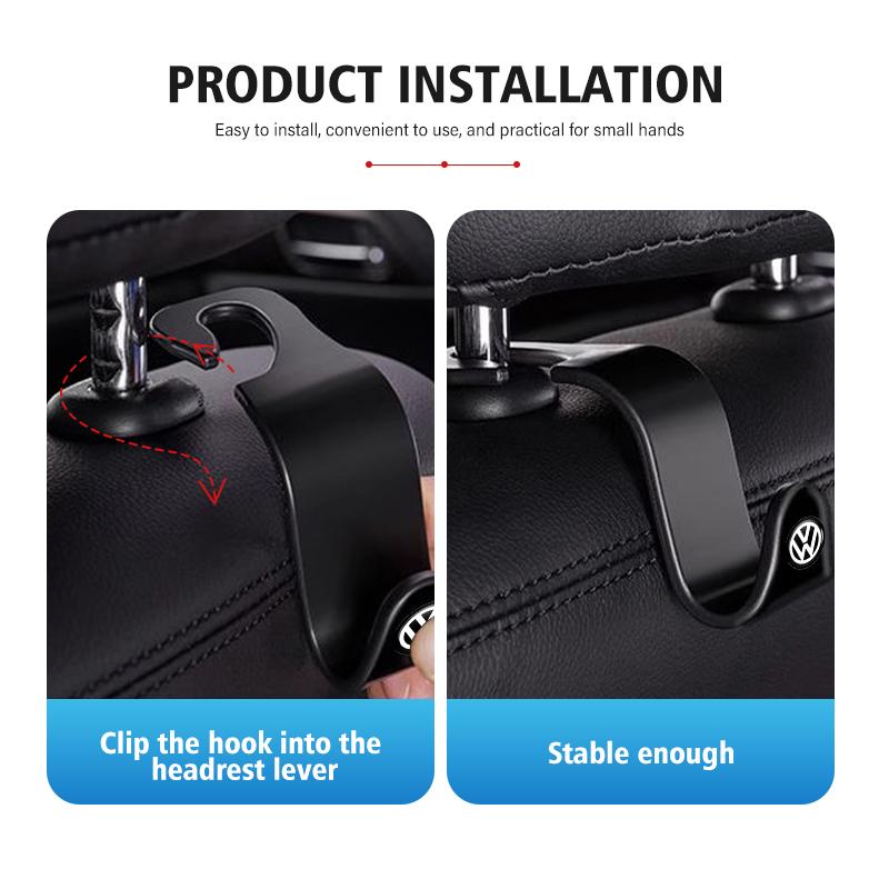 Car Seat Back Hook Double-Headed Rear Storage Auto Accessories For Volkswagen VW Golf 4 5 6 7 Polo Jetta Sagitar Magotan Passat Zj2