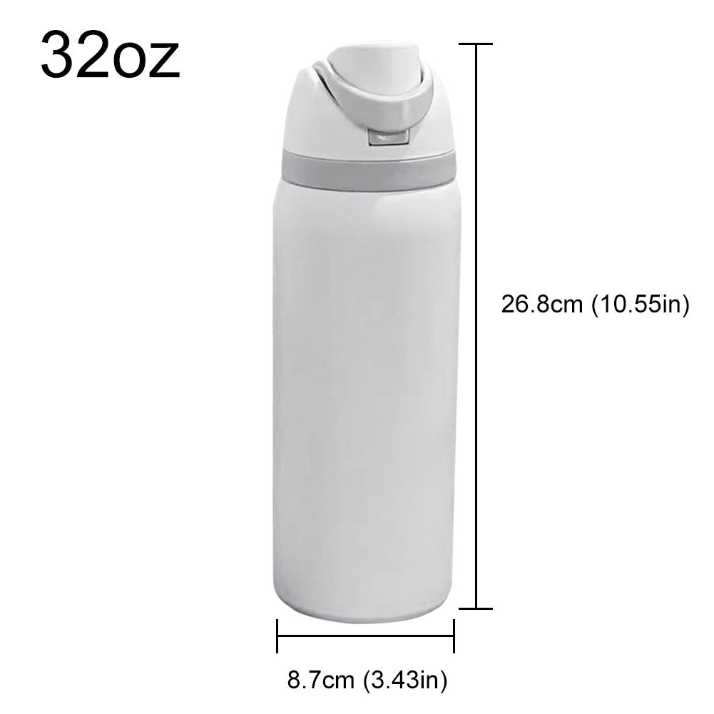 32/24/19oz Portable Water Cup with Straw & Handle Sports Water Bottle 304 Stainless Steel Travel Vacuum Flask Thermal Cup