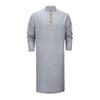 Herren Kaftan Robe O-Ausschnitt Langarm Abaya Atmungsaktive Button-up Thobe Arabische Ihram Kleidung für legere Anlässe Gebete