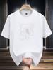 Niuwang Selection 200g 100% Cotton Short Sleeve T-shirt - White Casual Graphic Print Round Neck Tee