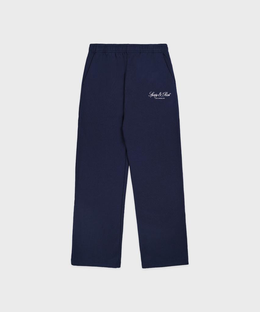 SPORTY&RICH Vendom La Embroidered Wide Sweatpants Unisex Navy R265Aup002