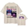 Men Streetwear Vintage Washed Tshirt Anime Oshi No Ko Print Cute T-Shirt Summer Harajuku 100% Cotton Tops Tees Unisex