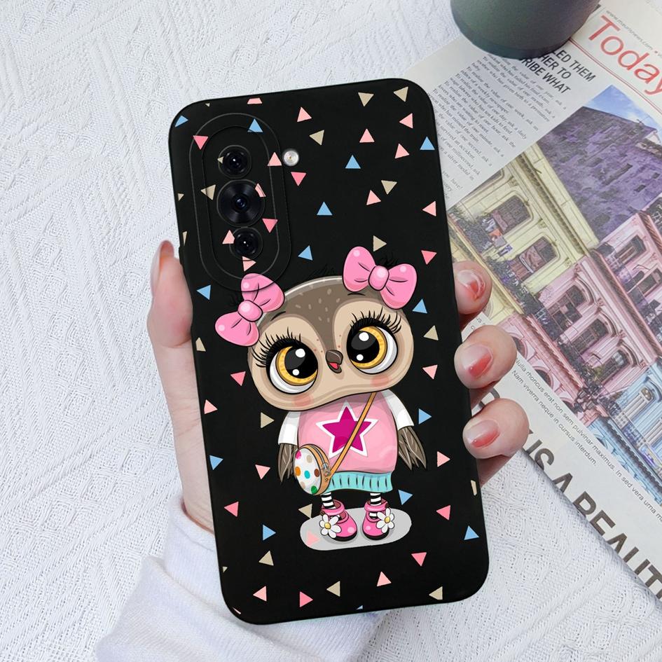 Phone Case For Huawei Nova 4E 5T 6 7 8 9 10 SE 11 Pro P30 P40 Lite Soft Matte Liquid Silicone Cover Cute Fashion Cat Shockproof For Huawei Bumper