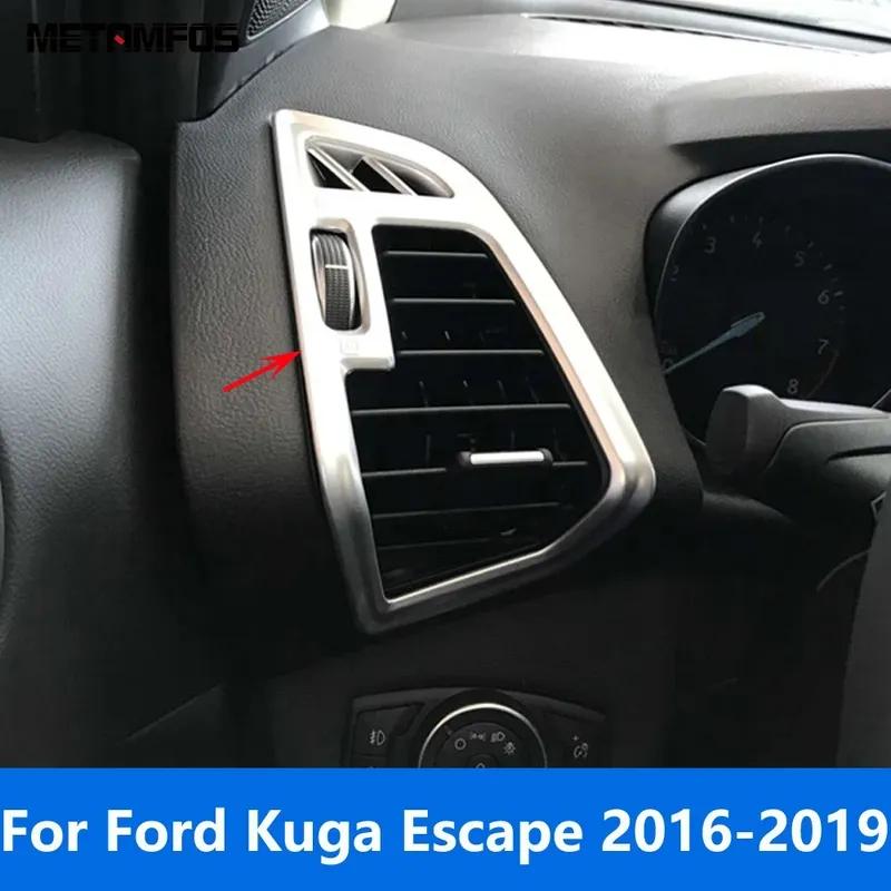 Side Front Air Condition Vent Outlet Cover Trim For Ford Kuga Escape 2016 2017 2018 Carbon Fiber Accessories Car Styling