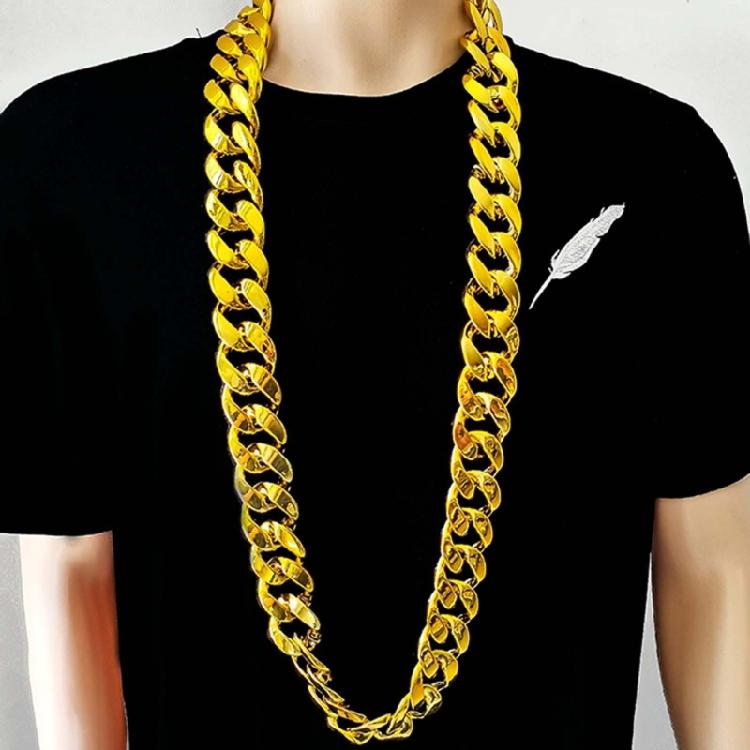Big Chunky Necklace Rapper Fake Gold Chain Costume Performance Props Jewelry