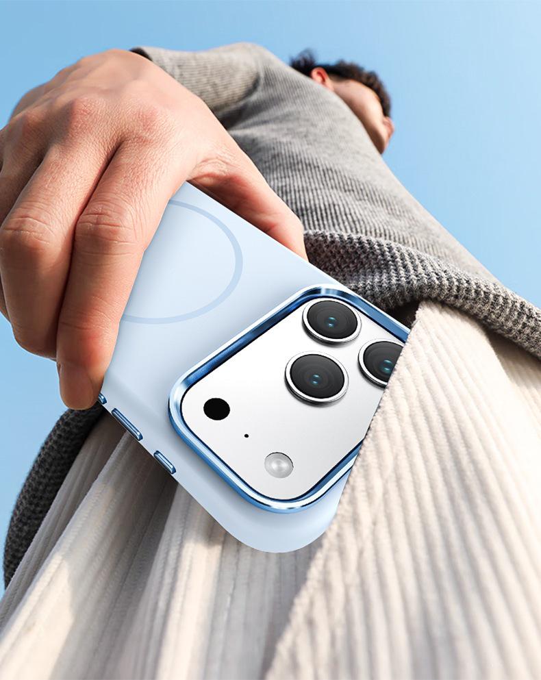 Capa Protetora Magnética de Silicone Líquido para iPhone 17 Pro Max