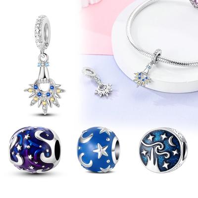 Charm Bead Charms Plata Sun and Moon Pendant Copper Colors Ideal For Charm Bead Charms Copper Colors Authentic Bracelets for Jewellery Making