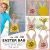 Easter Tote Bag Basket Bunny Decoration Storage Bag, Easter Bunny Basket Reusable Shopping Bag