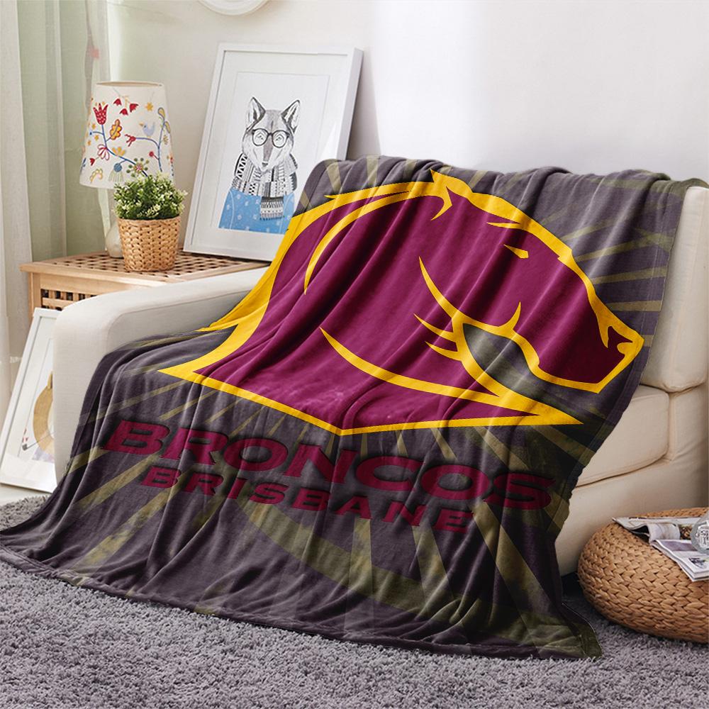 Brisbane Broncos Potlačená flanelová deka, Vysoko kvalitná, Pohodlná na všetky ročné obdobia, Domáca dekorácia, Teplo a pohodlie