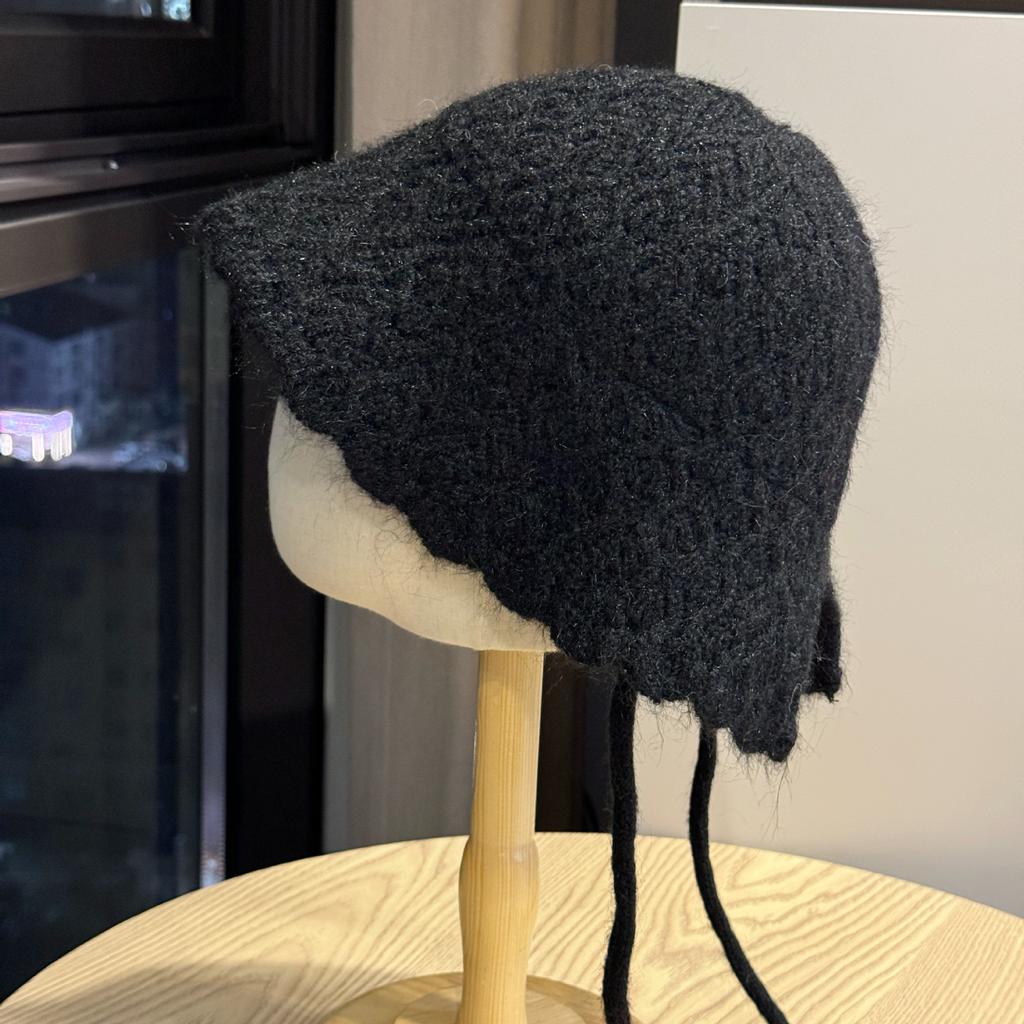 New Style Slit Wavy Edge Versatile Face Showing Small Bucket Hat Travel Lambswool Fisherman Hat