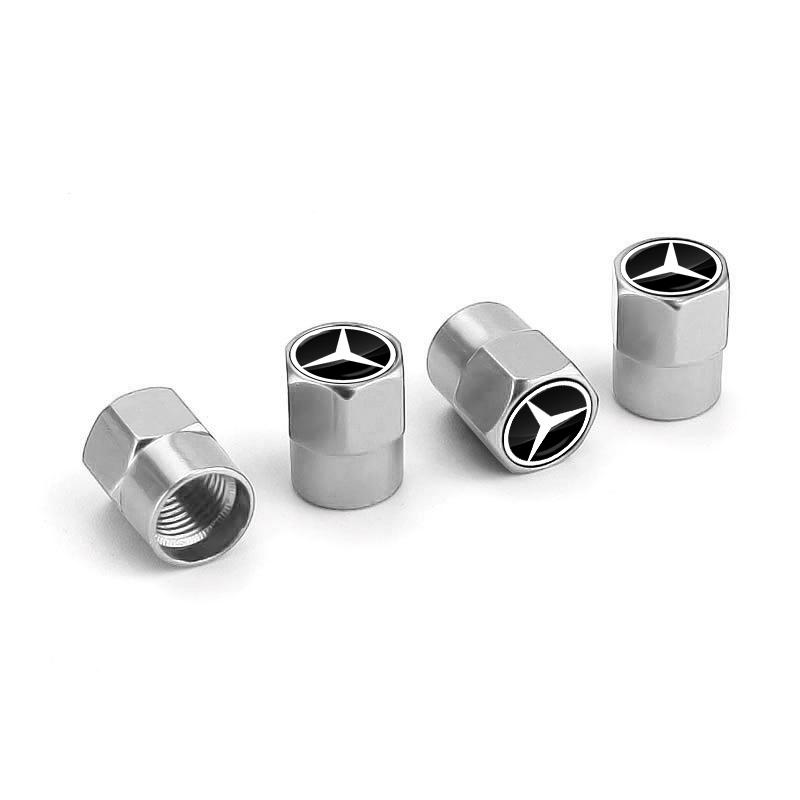 4Pcs Car Wheel Tires Bolt-in Valve Caps Badge Car Accessories For Mercedes Benz W205 W177 W212 W213 W221 W220 W176 ML G63 E63 GT AMG