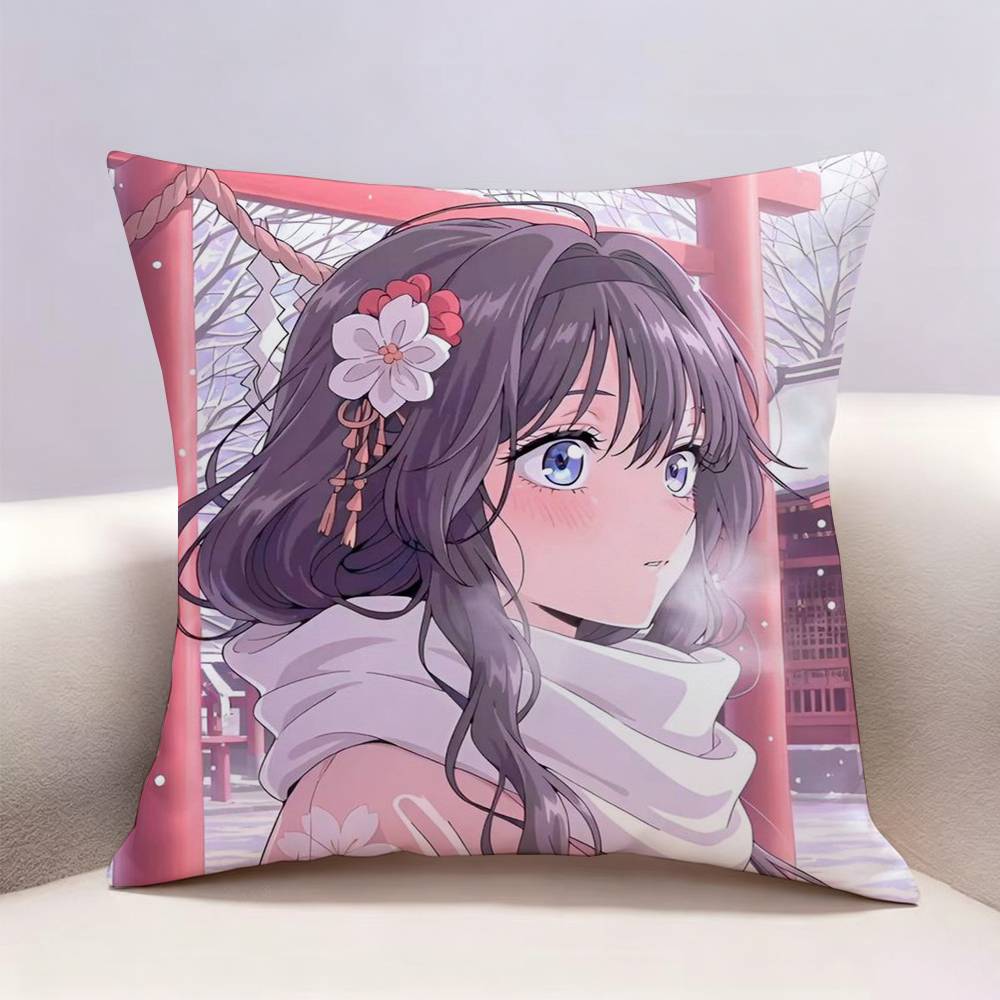 Anime KKaoruko Waguri   Doublesided Print Pillow Case Pattern Printed Pillowcase For Living Room Sofa Cushion Cover
