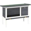 Wooden Rabbit Hutch, Guinea Pig Hutch with Asphalt Roof, Outdoor Elevated Bunny House for Rabbits, Chinchillas