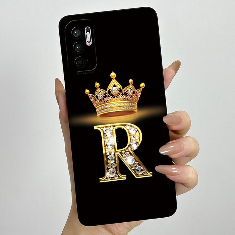 For Redmi Note 10 5G Note 10T 5G Fashion Initial Letter Couple Phone Case Redmi Note10 5G 10T Soft Silicone TPU Protective Case