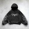 RogueWave Harajuku Y2K Vintage Punk Color Sólido Estampado Hombre Casual Sudadera con Capucha Moda Gótica Americana Pareja Casual Sudadera