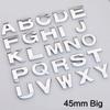 1ks 45mm strieborná čierna kovová DIY abeceda Auto Moto 3D nálepka na auto Odznak Odznak Nálepka na auto