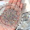 100PCS Sparkle Glitter Colorful Mini Nail Crystal Diamonds Round Flat Bottom Nail Art Rhinestones Decoration Manicure Charms