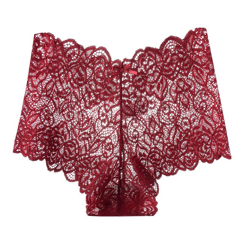 Women's Low-Waist Lace Triangle Thong - Sexy Mesh Panties In Plus Sizes