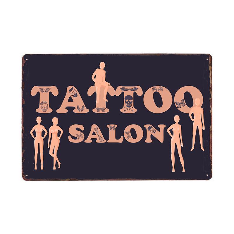 Nuovo Negozio di Tatuaggi Barbiere Pittura Appesa Decorazione Targa in Metallo Poster Adesivi Murali Vintage Arte Targhe in Ferro Decorazioni 20x30cm