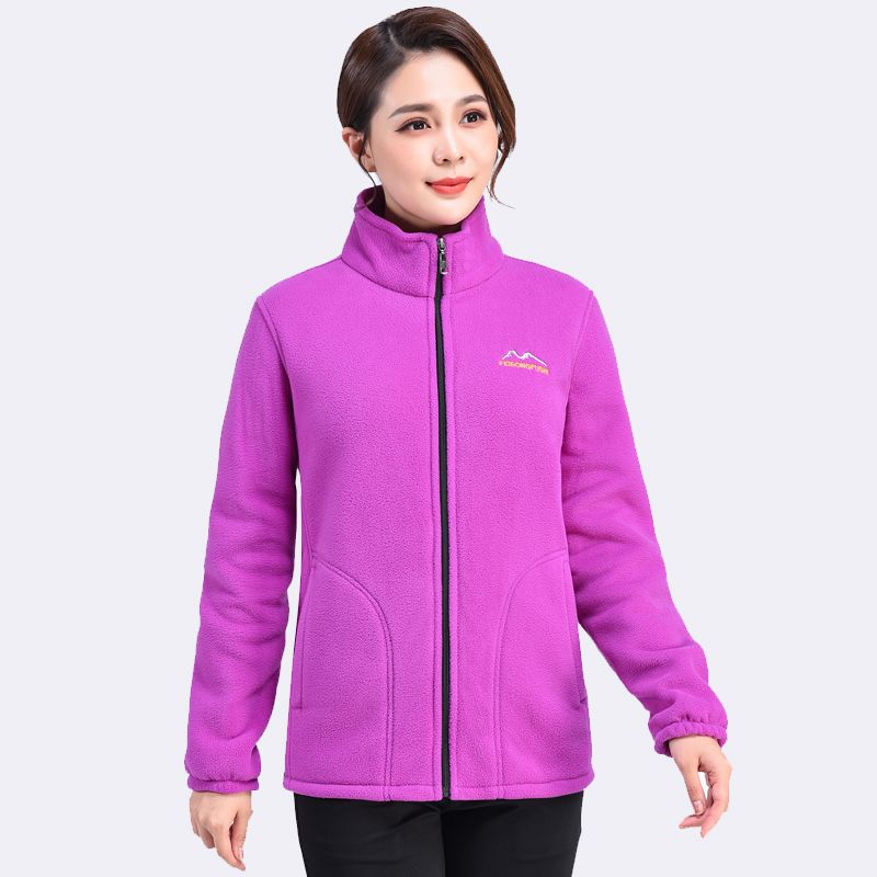 Women's Autumn and Winter Polar Fleece Women's Jacket Plus Velvet Thick Warm Fleece Sweater Loose Plus Size 5XL Mother's Wear