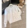 Versatile Round Neck Knit Cardigan Coat for Women - Early Autumn Loose & Slimming Design