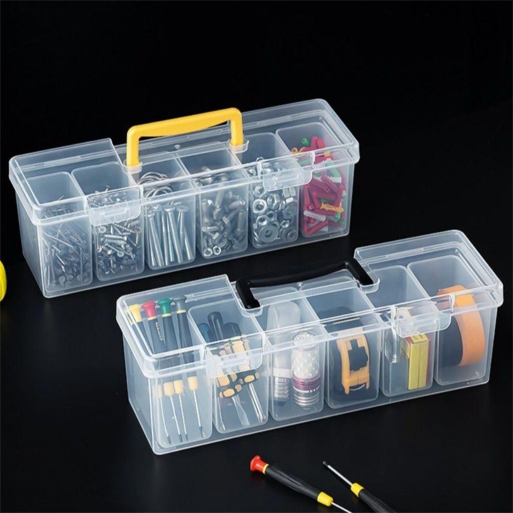 Plastic Tool Storage Box Transparent Hardware Tool Organizer Useful Hardware Toolbox  Home Use
