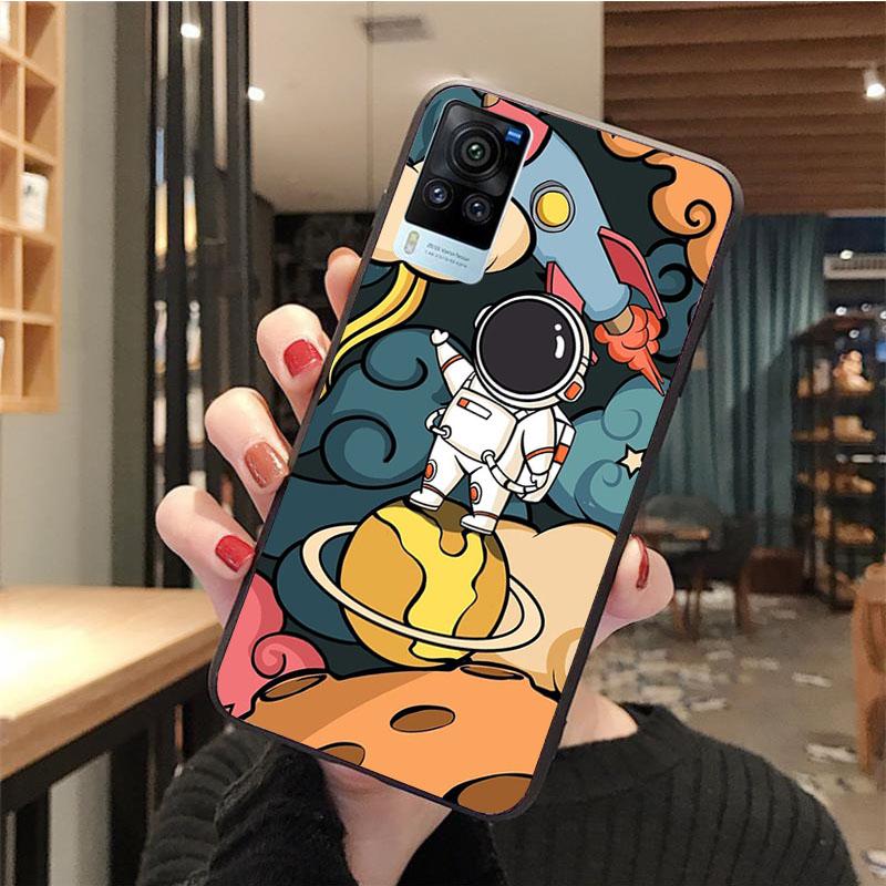 Cute Astronaut Phone Case for VIVO V21E V21 V23 V23E V2109 Y53S Y33S Y55 Y76 Y31 Y21 Y72 Y01 Y21S Y11S