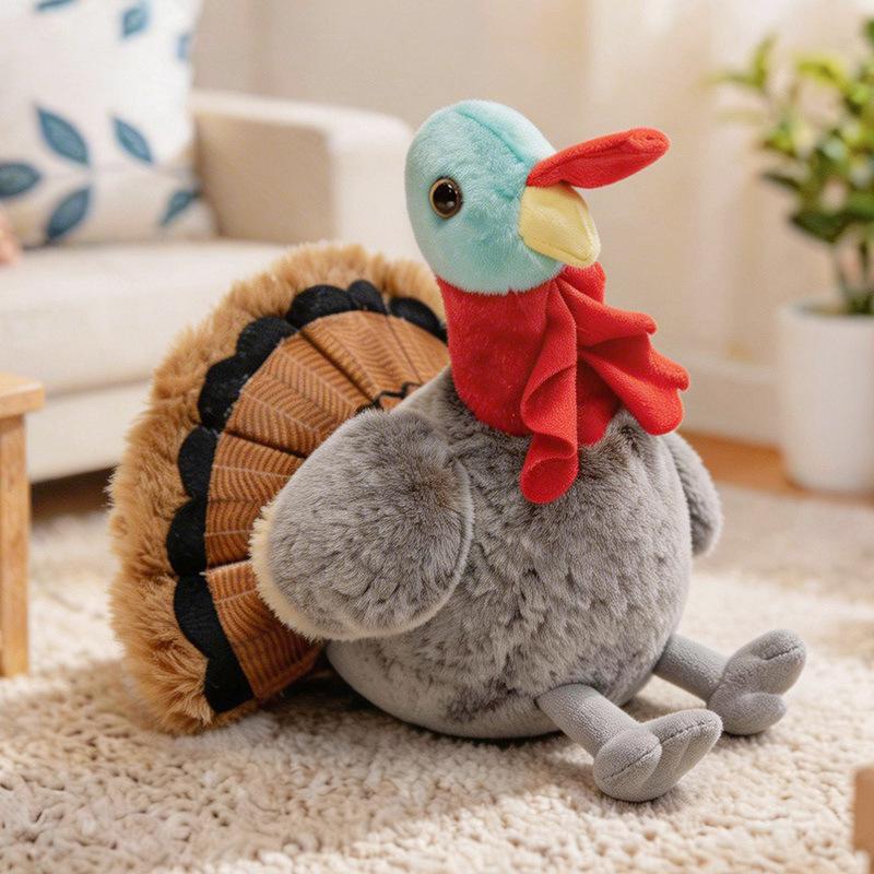 Cross-border Simulation Poultry Series: Rooster, Hen, Turkey, Black Chicken Plush Figurines