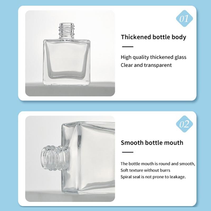 Sticlă Transparentă pentru Oje 13ml Goală Cu Capac Periuță Recipiente Cosmetice Sticle de Sticlă pentru Unghii Cu Periuță