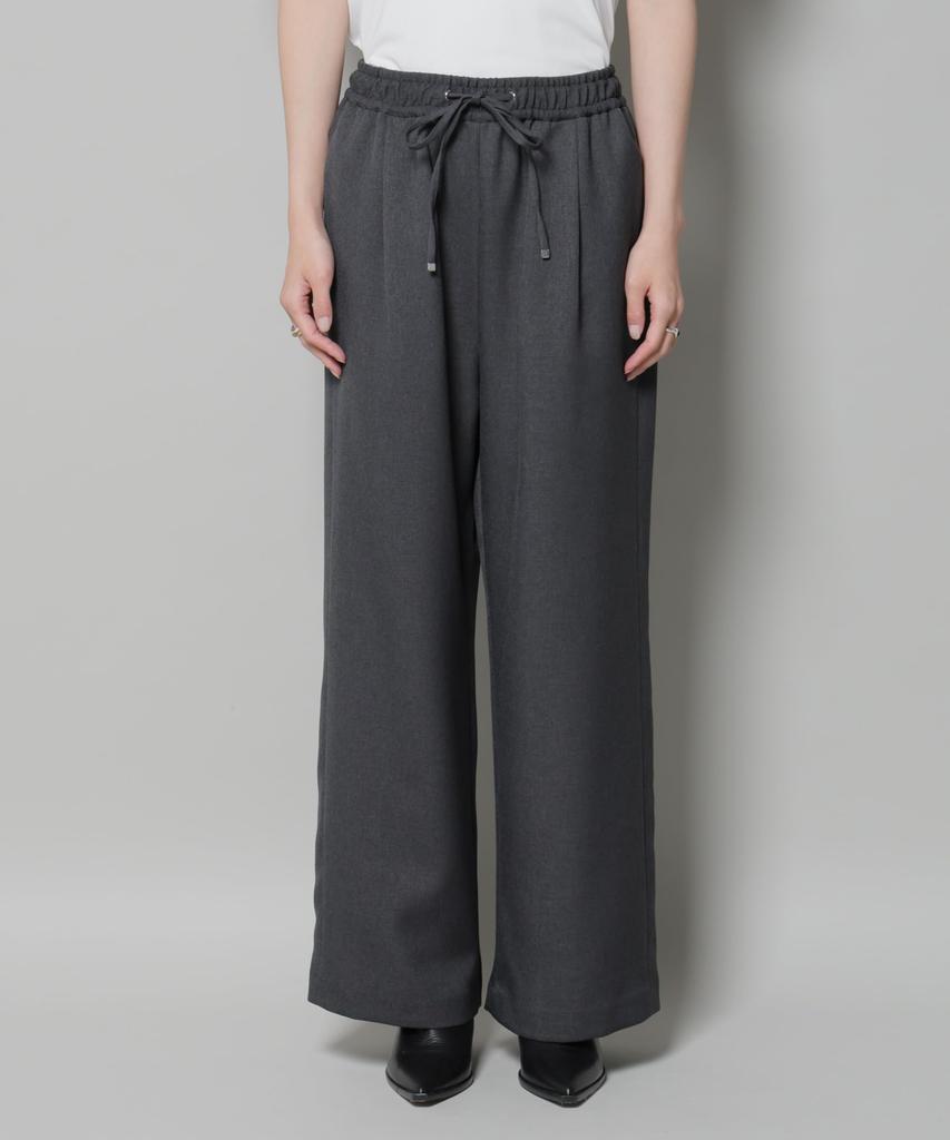 Nano Universe Polyester Drawstring Pants with Side Stripes Be Paired with Other F 023 Charcoal Women's Wool-Like (Can Items) 673-5227317