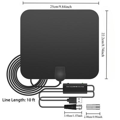 2025 Upgraded HD Digital TV Antenna, Supports 4K 1080P TV Indoor and Outdoor Use - Suitable for Smart TVs