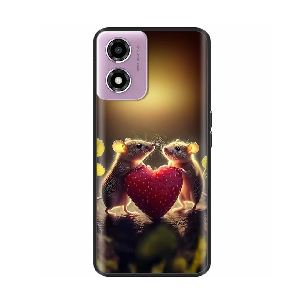 For Motorola Moto E14 Case Cute Painted Soft Black Silicon Cover 6.56'' Shockproof Phone Case For Motorola E14 E 14 MotoE14 Bags