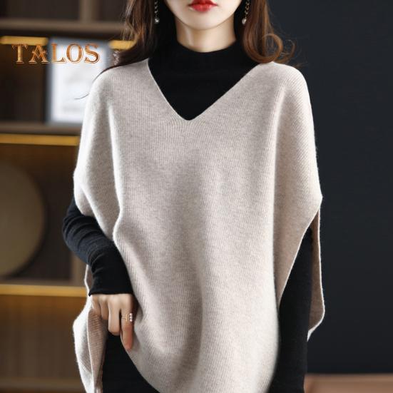 Strickweste für Damen, V-Ausschnitt, ärmellos, Strickoberteile, einfarbig, lockere Passform, atmungsaktiv, lässige Strickmode für den Alltag