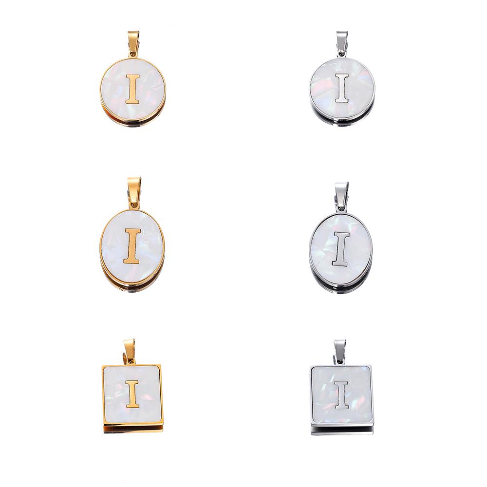 1Pcs Stainless Steel With Pinch Bail Clasps Imitation Pearl Letter Charms Pendant For Necklace DIY Jewelry Making Accessories