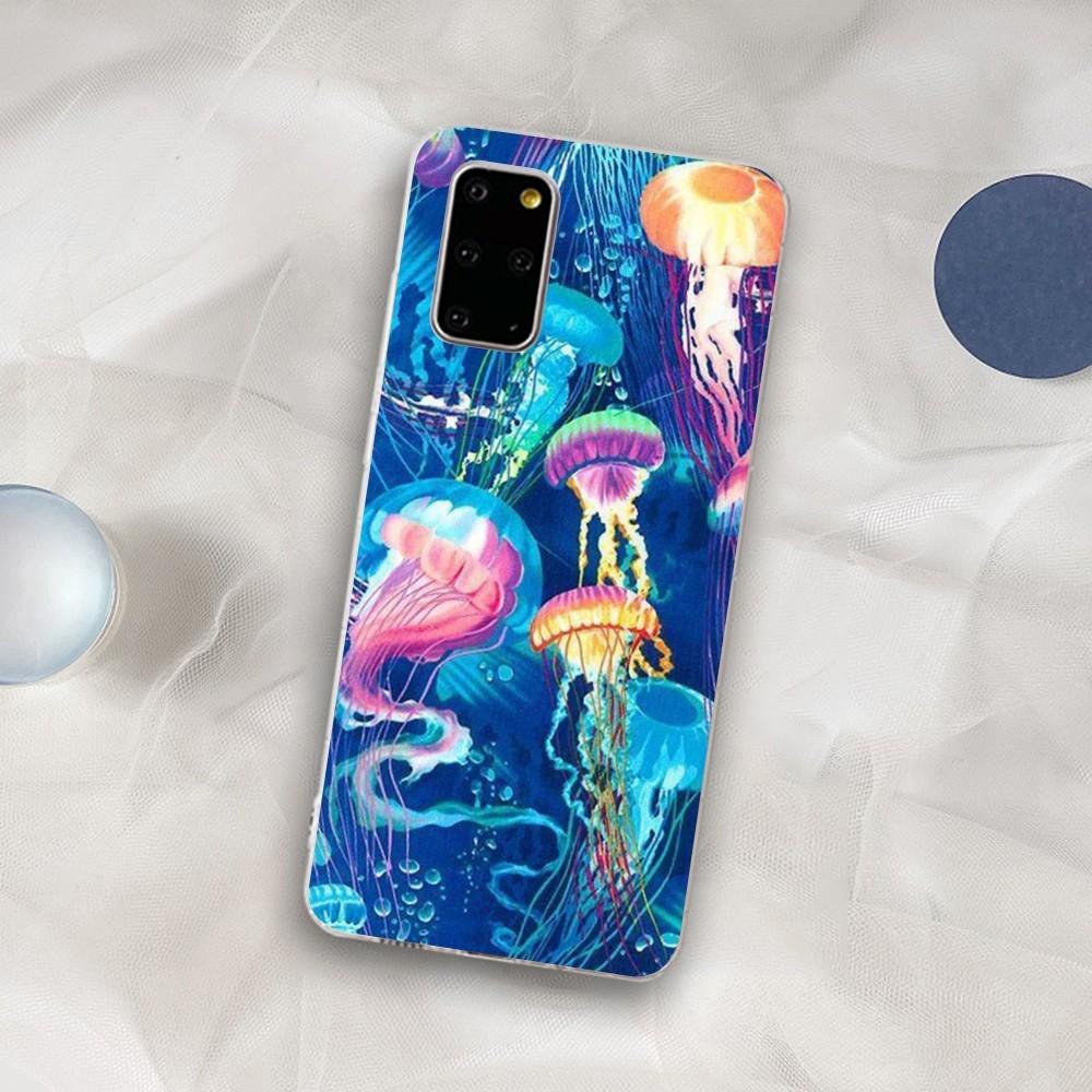 Cute Cartoon Jellyfishes Phone Case for Samsung S21 A10 for Redmi Note 7 9 for Huawei P30Pro Honor 8X 10i Cover