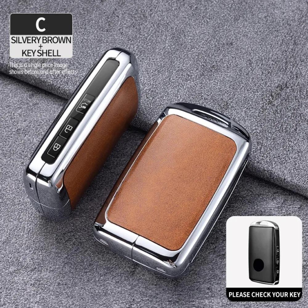 Zinc Alloy Leather Smart Car Key Fob Case Cover Chain Remote Shell Holder Protector for Mazda 3 6 CX3 CX30 CX5 CX8 CX9 CX50 CX60 Bkrna66