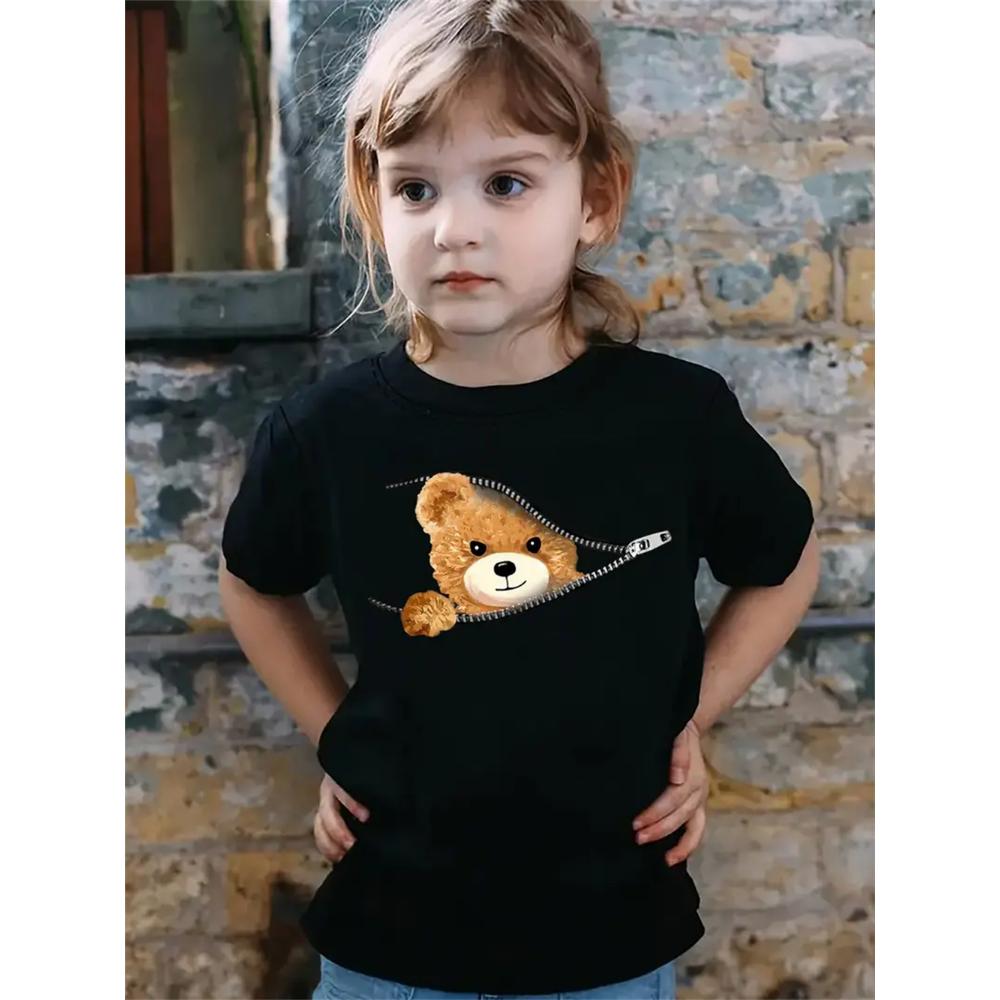 2025 Urs Polar Animal Imprimeu 3D Modă Amuzant Tricouri Fete Vară Mânecă Scurtă Topuri Tricou Tricouri Casual Îmbrăcăminte Fete