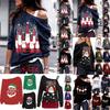 Stylowy damski sweter świąteczny o luźnym kroju na okres świąteczny