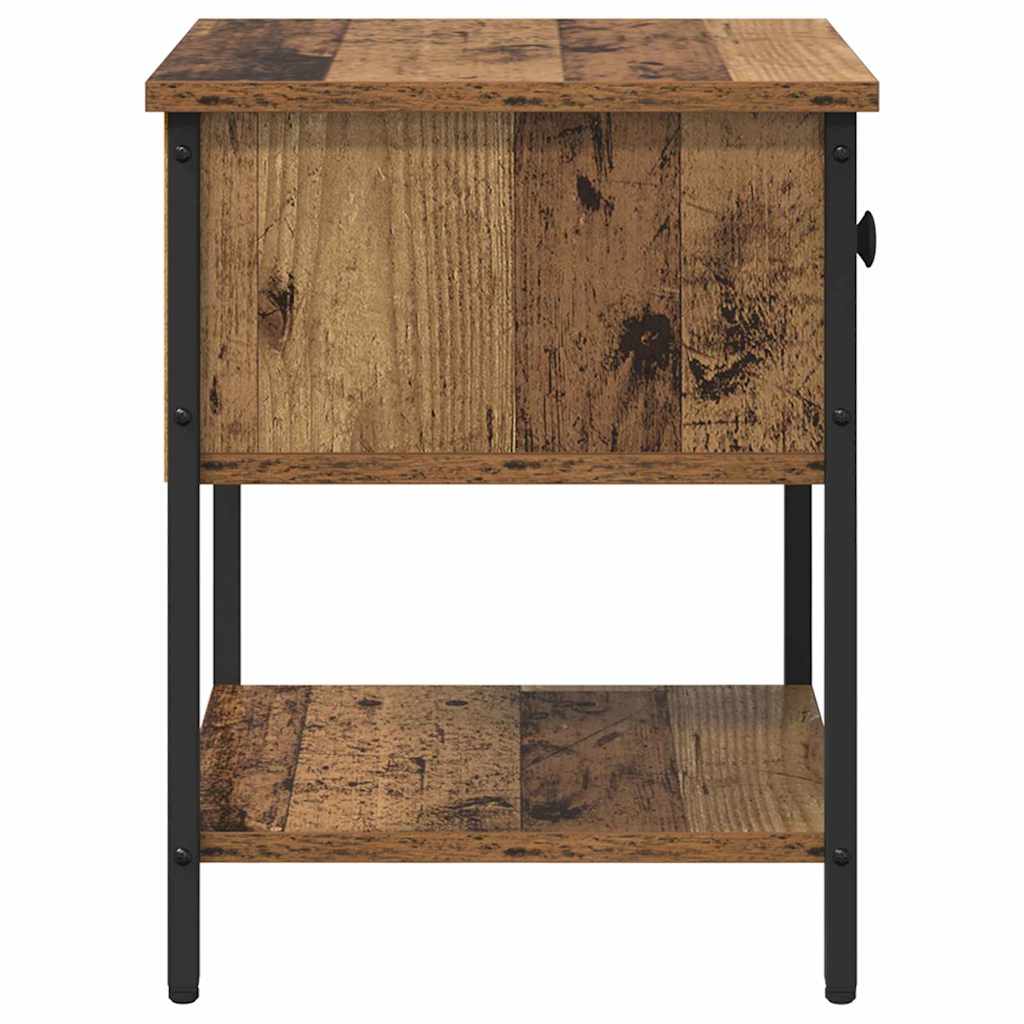 Nightstand Set of 2 Reclaimed Wood Look 34 X 35.5 X 45 Cm Engineered Wood