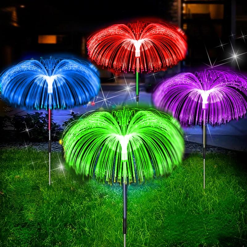 Solar Garden Lights Outdoor Waterproof Fiber Optic Jellyfish Lawn Lights Outdoor Patio Villa Yard Decor Night Light XYZ