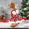 Julhundklänning Snöflinga Prinsesskjol Vintervarm Plysch Rosett Ärmlös Kläder Nyårsfest Valpkostym Utklädnad