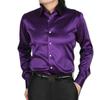 Loose Silk Satin Shirt Men Brand Long Sleeve Men Dress Shirts High Quality Wedding Party Chemise