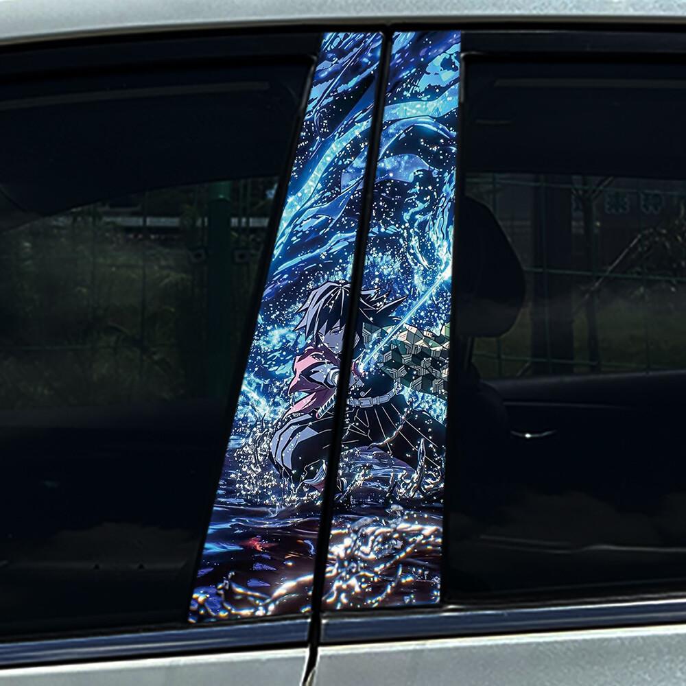 1/2X Demon Anime Boy Car Center Pillar Sticker B Pillar Protective Film Decoration