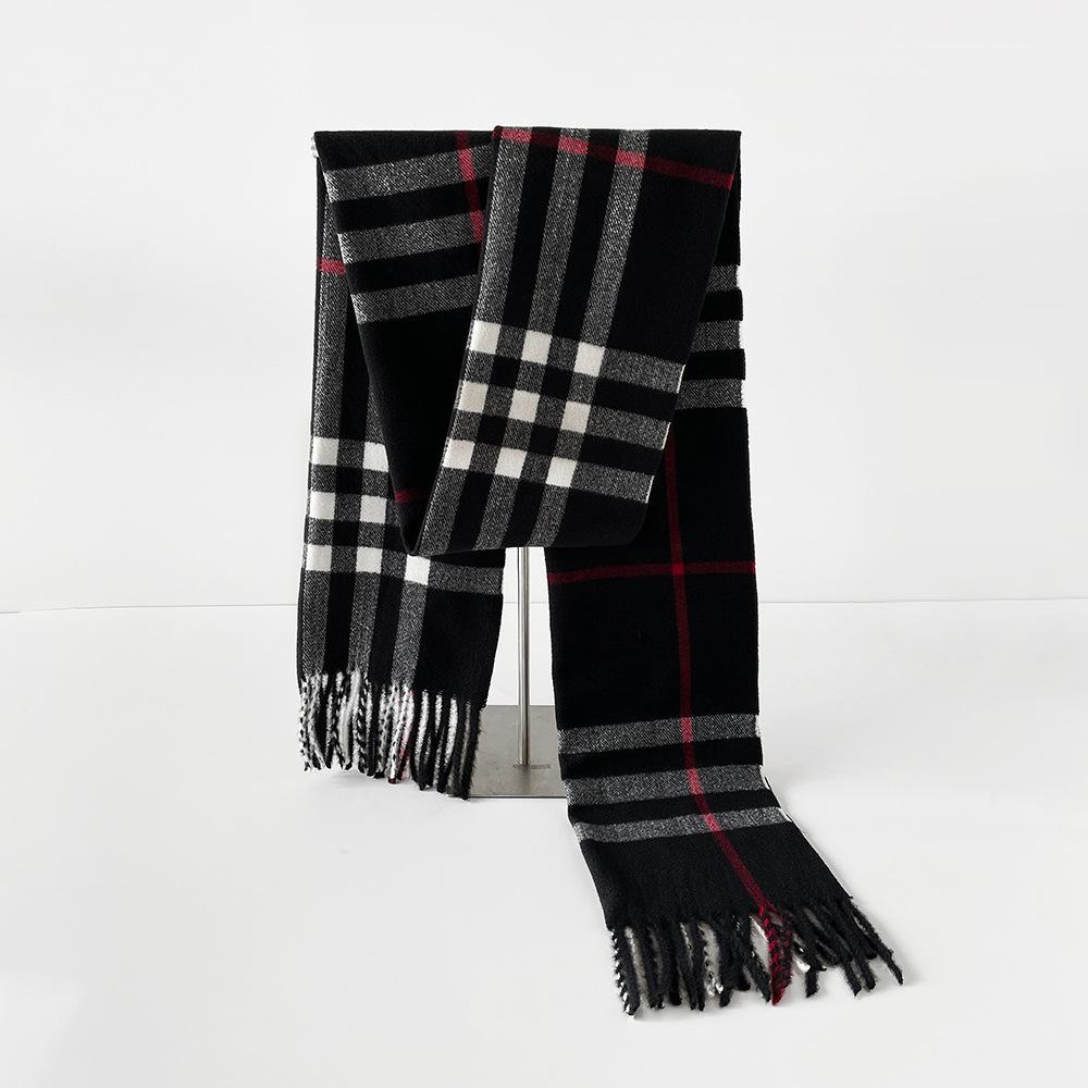 Europese en Amerikaanse mannen plaid sjaal herfst en winter warme sjaal eenvoudige zwart-witte trend Britse stijl imitatie kasjmier sjaal groothandel
