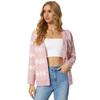 Casual Plaid Printted Cardigan Women Sweater Autumn Knitted Open Stitch Single Breasted Loose Ladies