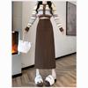 2025 Herbst/Winter Wolliger High-Waist Schlankmachender Gerader Midi-Rock mit Schlitz