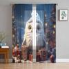Christmas Gift Christmas Tree Owl Curtains For Living Room Bedroom Home Decoration Window Voile Tulle Curtain Drapes