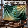 Custom Name Flannel Throw Blanket Sporting CP Pattern Warm Home Decoration
