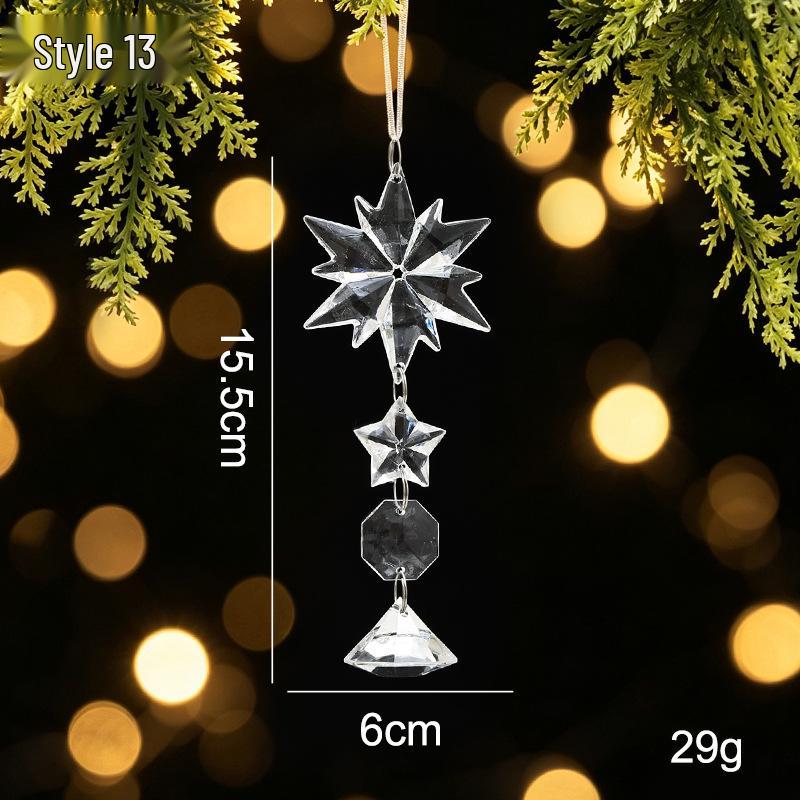 Acrylic Snowflake Icicle Ornament - Crystal Clear Christmas Tree Decoration