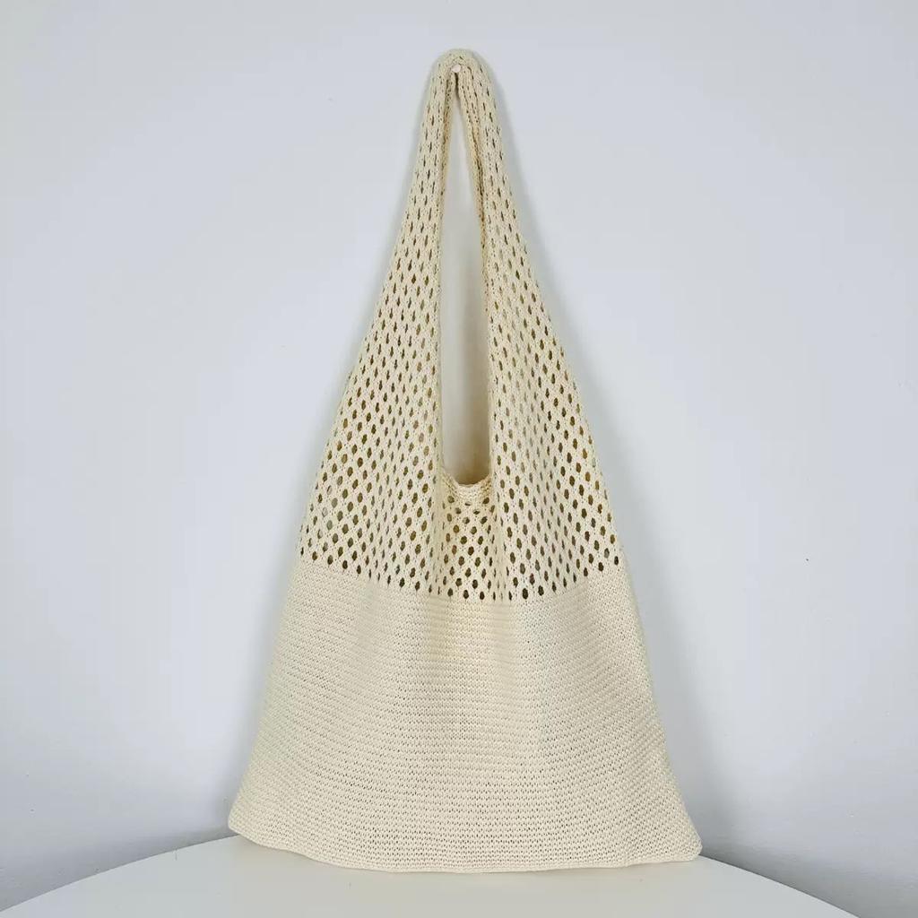 Zomer super populair geweven tas dames nieuwe literaire en artistieke stijl wol gebreide vakantie strandtas schouder messenger bag
